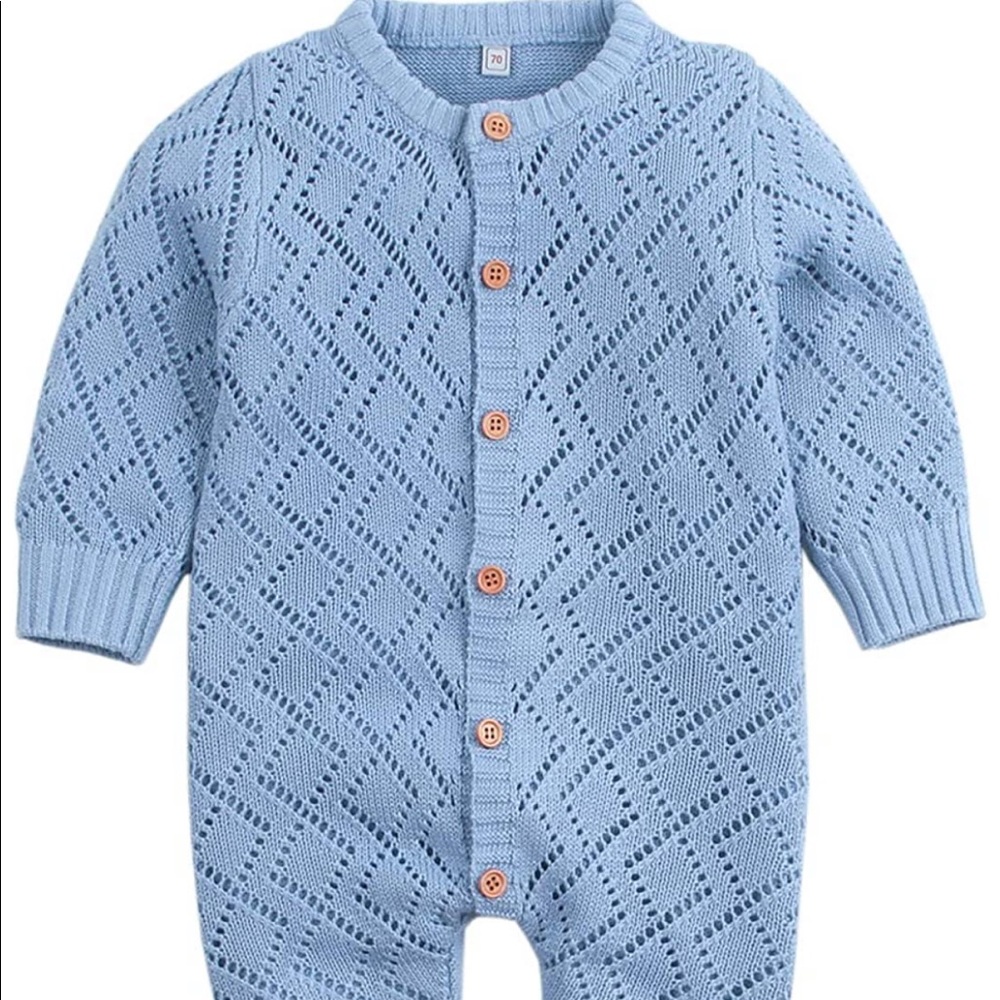 Baby boy knitted romper